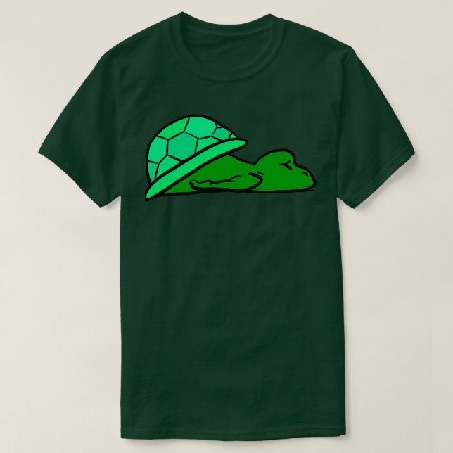 Camiseta Camelinha Verde Escavada Com Tartaruga Centeada (Frente do Design)