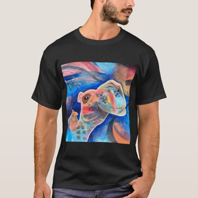 Camiseta Camelo Abstrato Colorido (Frente)