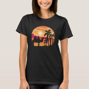 Camiseta Camelo árabe Camel Animal Sunset Palm Camel
