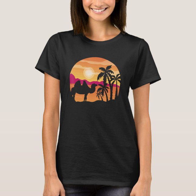 Camiseta Camelo árabe Camel Animal Sunset Palm Camel (Frente)