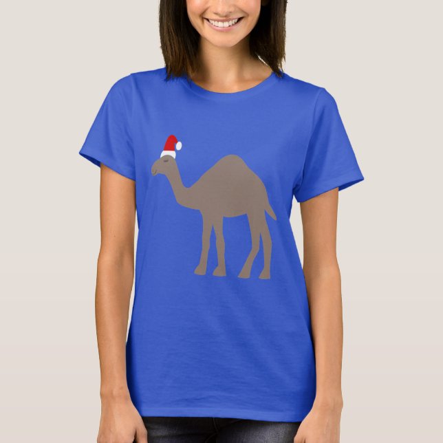 Camiseta Camelo de Natal bonito (Frente)