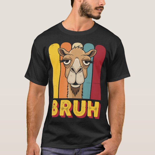Camiseta Camelo Engraçado Bruh Meme (Frente)