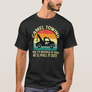 Camiseta Camelo Rebocando Piada Retro Humor Adulto Hallowee