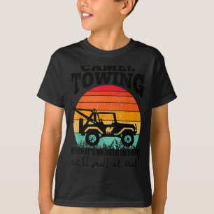 Camiseta Camelo retrô rebocando Citações sarcásticas Vida s