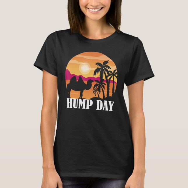 Camiseta Camelo Sunset Palm Tree Hump Day Camel (Frente)