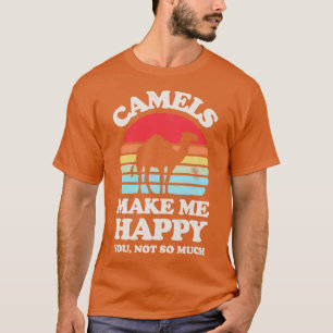 Camiseta Camelos me fazem feliz retrato sunset para homens 