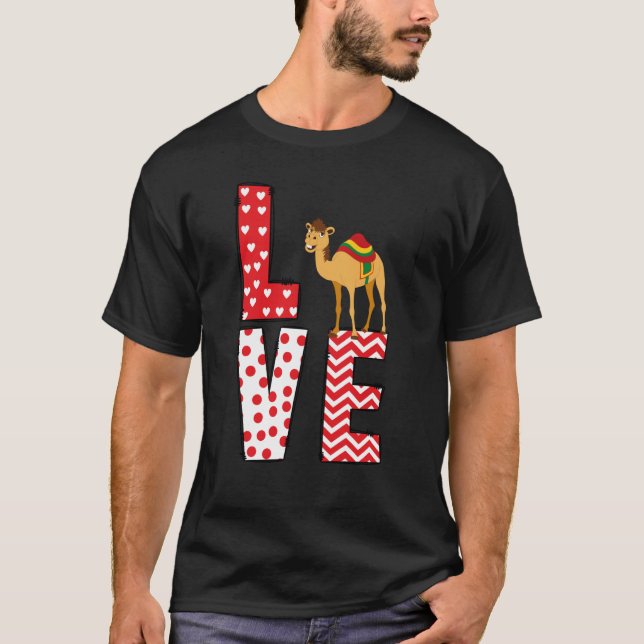Camiseta Camels Valentines Day Love Valentine Cute Hearts (Frente)