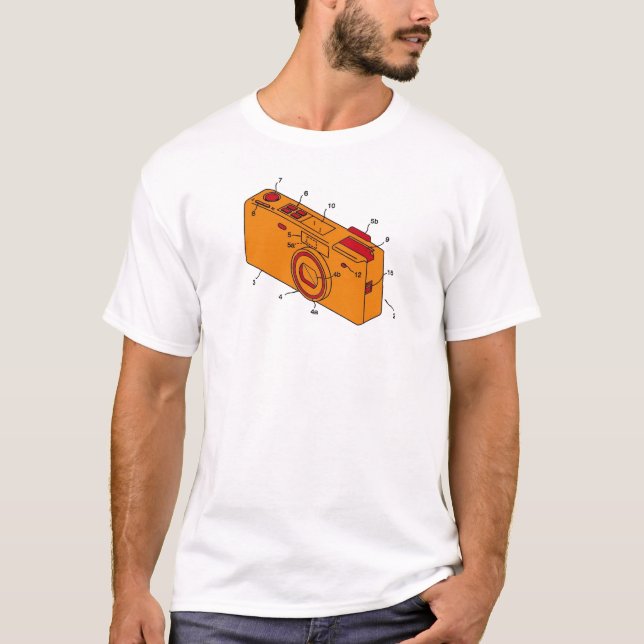 Camiseta câmera alaranjada (Frente)