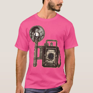 Camiseta Câmera Analógica Retro com Flash - Fotografia