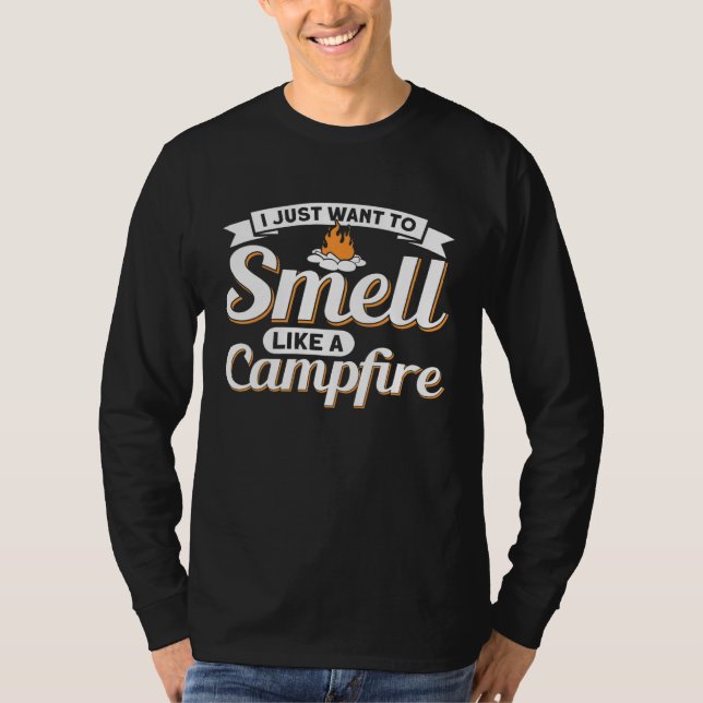 Camiseta Câmera De Acampamento Tent Eu Só Quero Cheirar Com (Frente)
