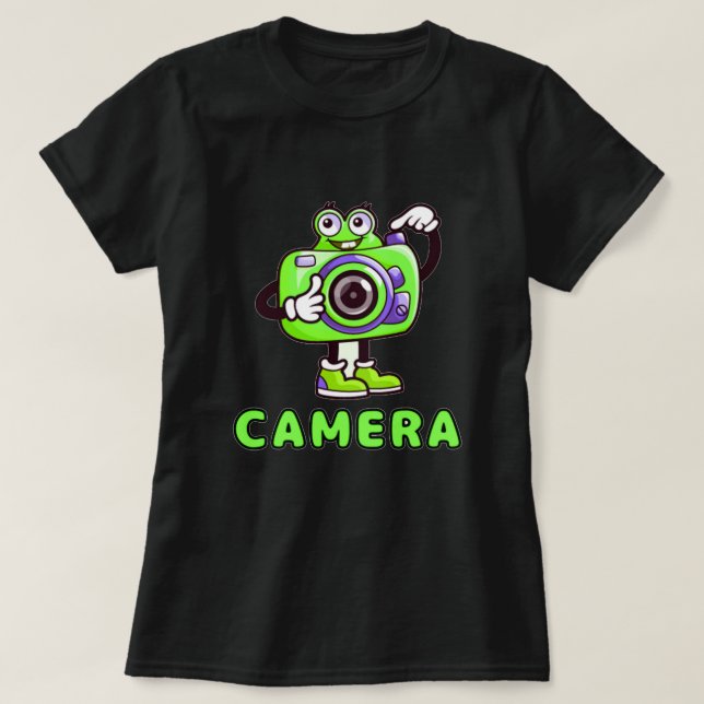 Camiseta Câmera de Cartoon Fotografia de Fotógrafo (Frente do Design)