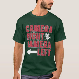 Camiseta Câmera de cinema Direita Câmera Direita Deixou o D