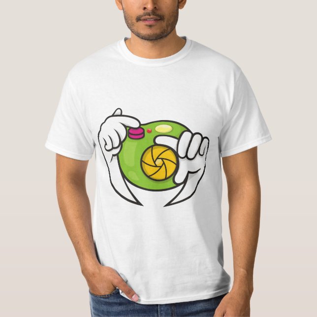 Camiseta Câmera de desenho animado (Frente)
