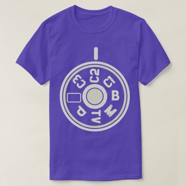 Camiseta Câmera de discagem do modo DSLR para fotografia (Frente do Design)