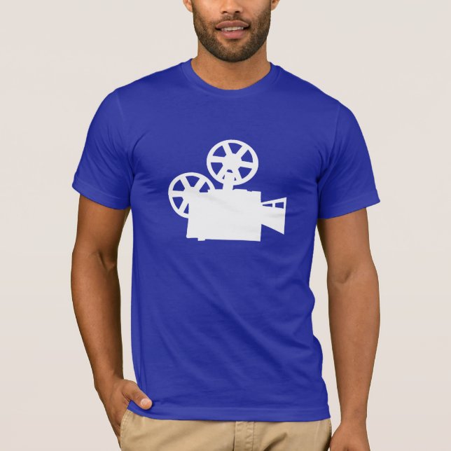 Camiseta Câmera de filme azul (Frente)