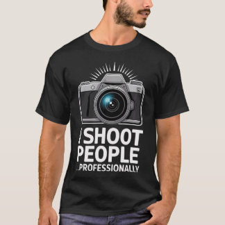Camiseta Câmera de Fotógrafo Profissional Eu Atiro Pessoas