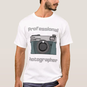 Camiseta Câmera de Fotógrafo Profissional Vintage Retro