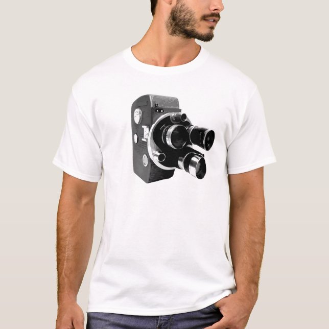 Camiseta câmera do cinema do vintage (Frente)