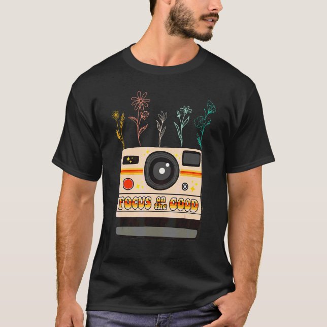 Camiseta Câmera Flor Silvestre Foco No Sublime Positivo Bom (Frente)