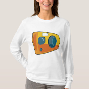 Camiseta Câmera Fotográfica Amarela Retro de Ponta e Dispar