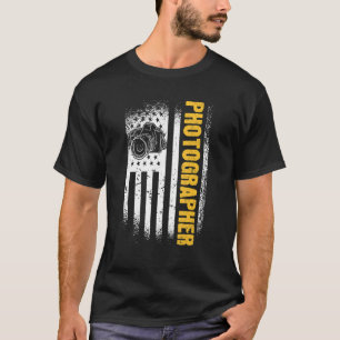 Camiseta Câmera Fotográfica American Flag