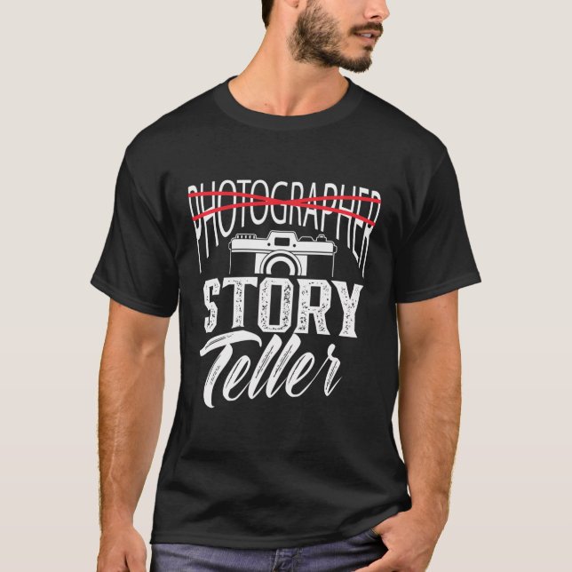 Camiseta Câmera Fotográfica contadora de histórias (Frente)