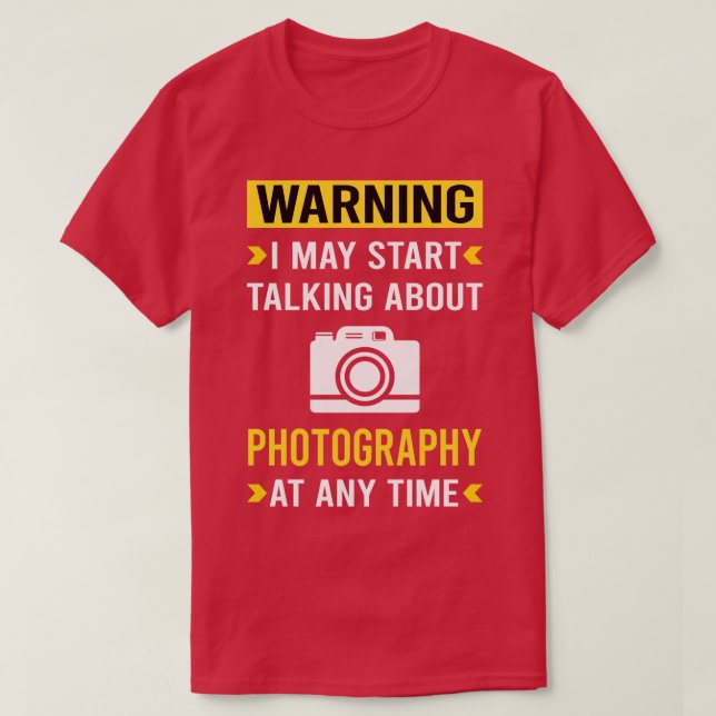 Camiseta Câmera Fotográfica de Aviso (Frente do Design)