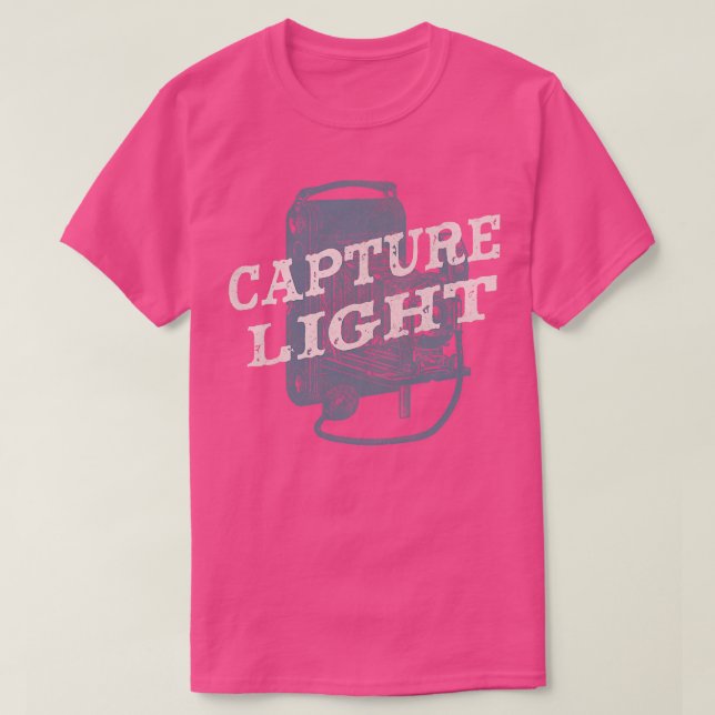 Camiseta Câmera fotográfica de captura de luz (Frente do Design)