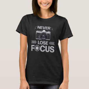 Camiseta Câmera Fotográfica de nunca Foco de Perder