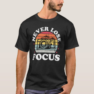 Camiseta Câmera Fotográfica de nunca Foco de Perder