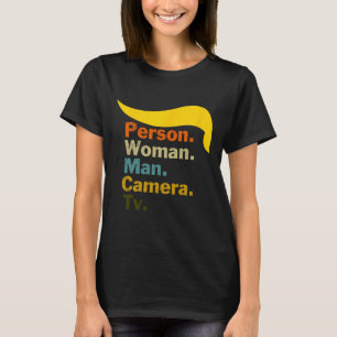 Camiseta Camera Homem-Mulher Tv Teste Cognitivo Shirt Trump