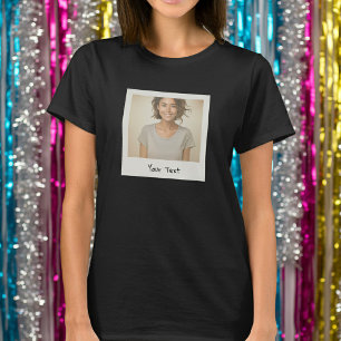 Camiseta Câmera Instantânea Retro Vintage com Foto e Texto 