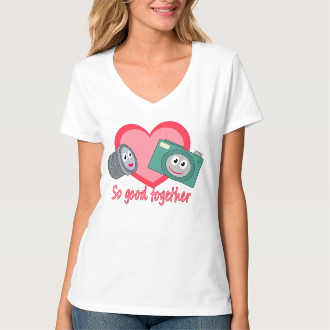 Camiseta Câmera Kawaii e Lens (Frente)