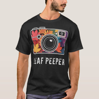 Camiseta Câmera Leaf Peeper Folhagem de Outono Folha de Out