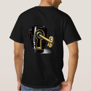 Camiseta Câmera Lente da Câmera - Chave do Fotógrafo Criati