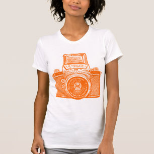 Camiseta Câmera oriental gigante - laranja