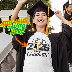 Camiseta Câmera Personalizada Graduado Orgulhoso 2026 Camis