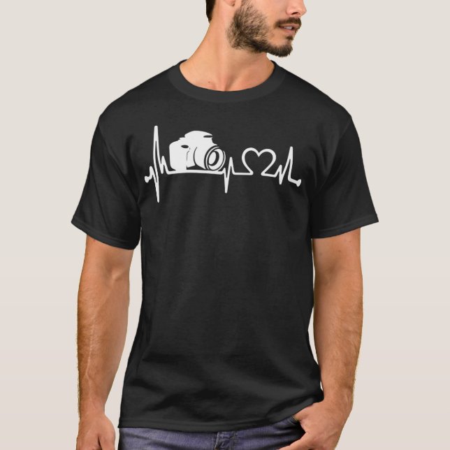 Camiseta Camera Photography Heartbeat  (Frente)