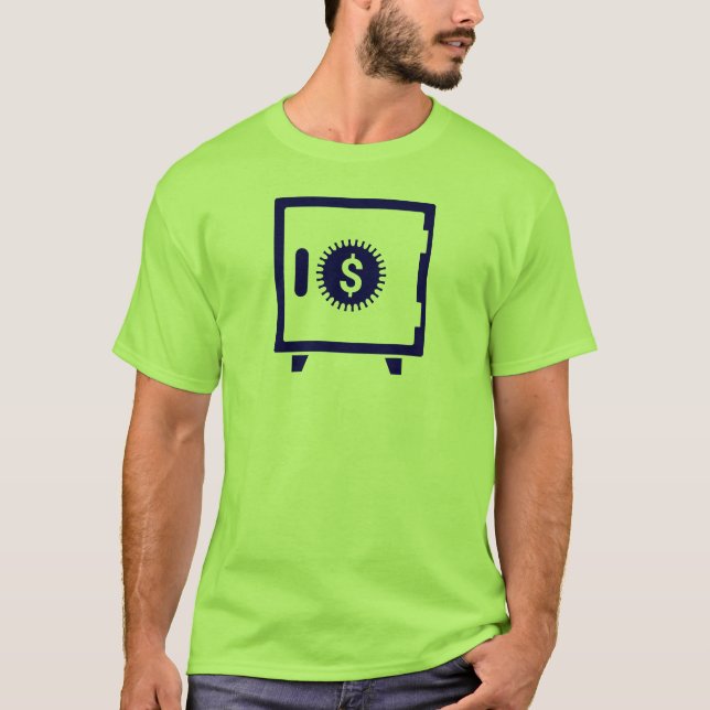 Camiseta Câmera Segura Caixa Cofre Azul (Frente)