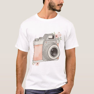 Camiseta câmera vintage