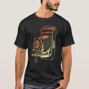 Camiseta Câmera Vintage da velha escola fotojornalista