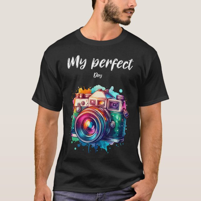Camiseta Camera Watercolour Photographer Gifts For Birthday (Frente)