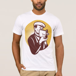 Camiseta Câmeraman Antigo Fotógrafo Retrô