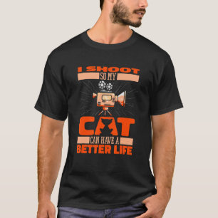 Camiseta Cameraman Cat Videografia Videógrafo Cameraman
