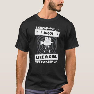 Camiseta Cameraman Girl Videógrafo Videógrafo Cameraman