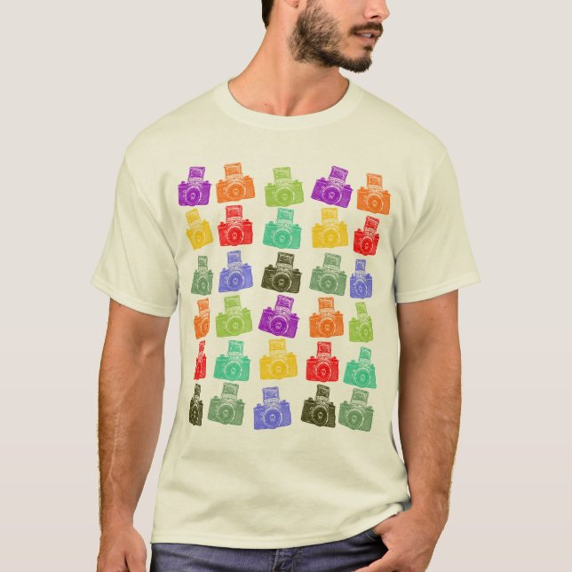 Camiseta Câmeras coloridas (Frente)