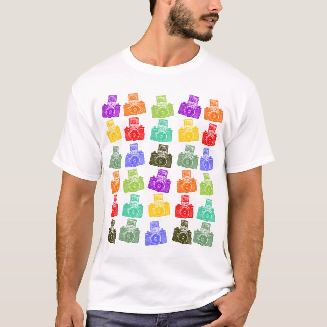 Camiseta Câmeras coloridas (Frente)