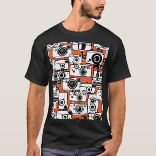Camiseta Câmeras Vintage, padrão perfeito.