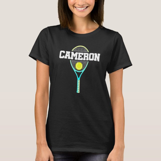 Camiseta Cameron Name Tênis Player Ball And Racket Sp (Frente)