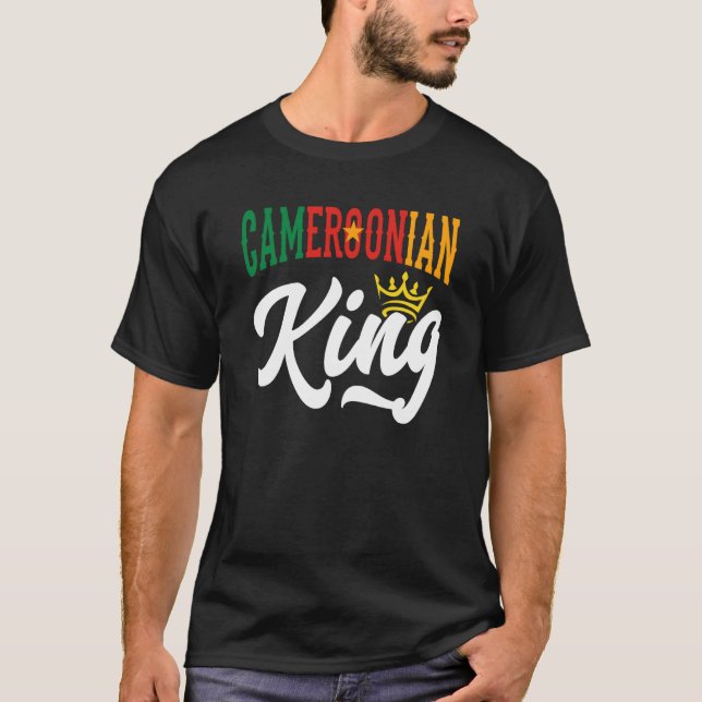 Camiseta Cameroonian King Cameroon Cameroonian Cameroon Fla (Frente)